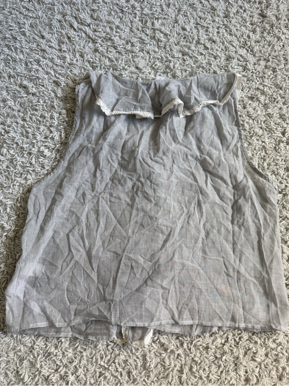 Madewell The Blaire Sleeveless Top Blue White Micro Stripe Sz M NWT $88 - Picture 10 of 10